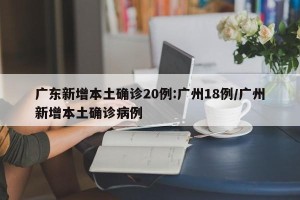 广东新增本土确诊20例:广州18例/广州新增本土确诊病例